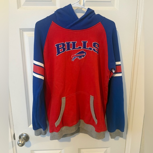 Nfl Apparel Tops - Buffalo Bills Red and Blue embrodiered sweatshirt size small (youth size 18)